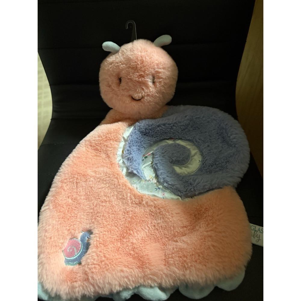 Douglas Baby Plush Snail Lovey Toy Peach Purple Blue Soft Unisex Nursery Gift